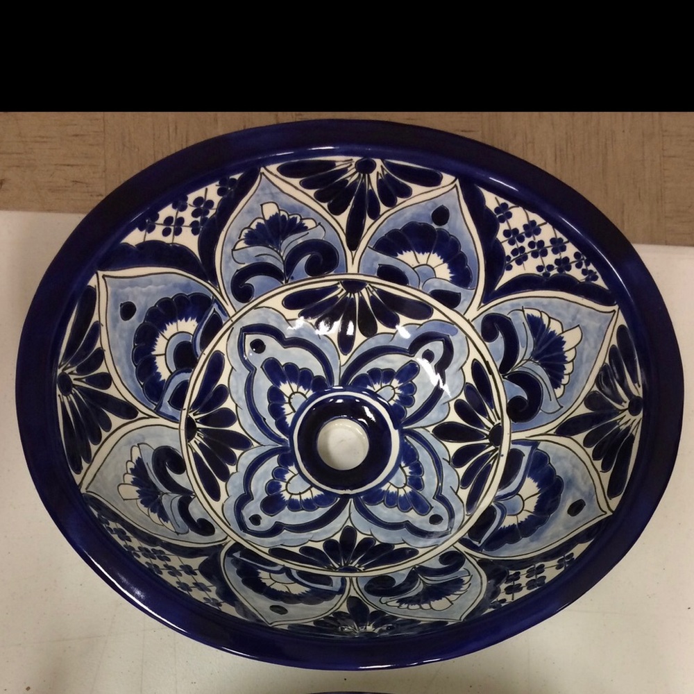 ♥️HOST PICK♥️ Blue & White Hand painted Talavera Ceramic Sinks